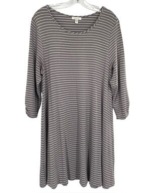 Garnet Hill Stripe Swing Shirt Dress Size Large